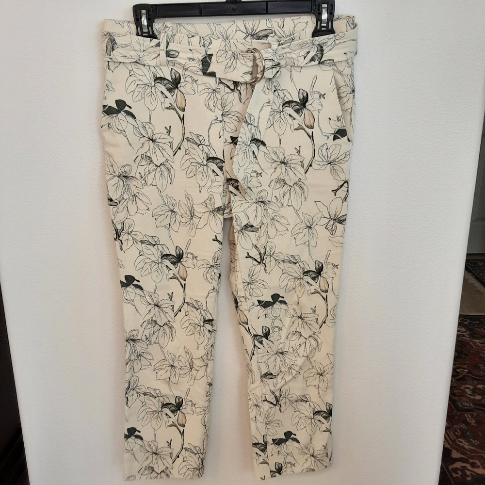 Jules & Leopold Beige Floral Pants